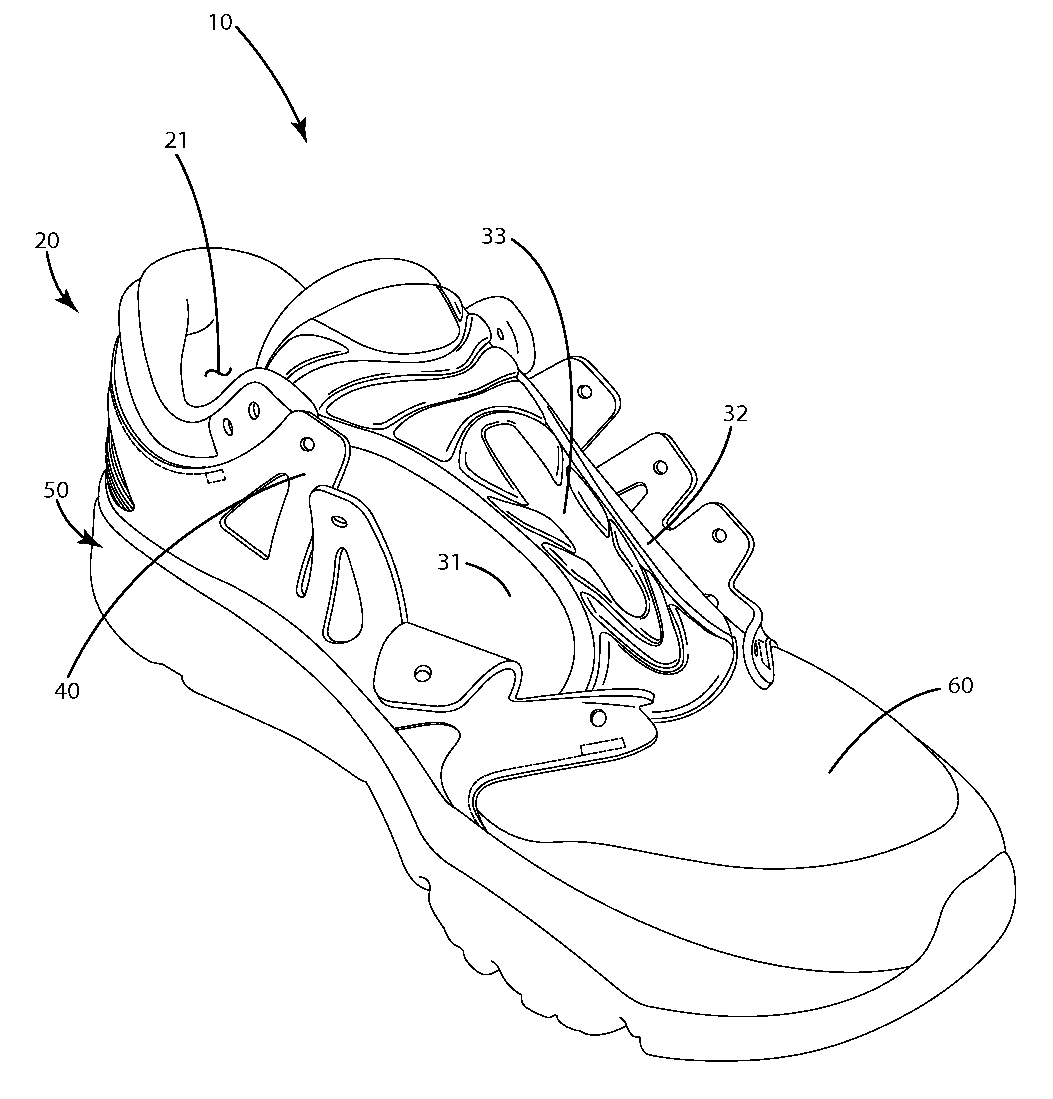 Footwear including a support cage