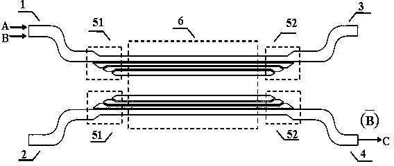 All-optical logic gate device based on nanowire waveguides of multislot silicon substrate