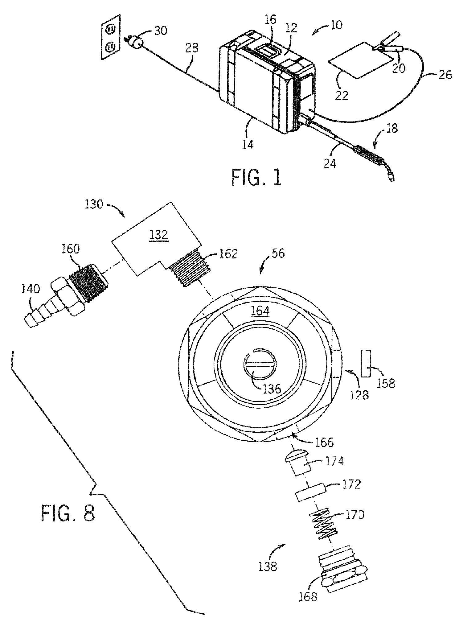 Gas system for wire feeding devices