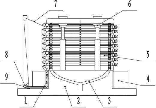 Vertical-type full-automatic filter press based on ultrasonic washing