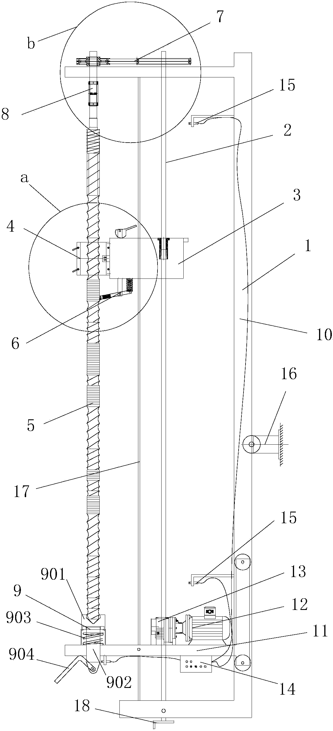 Automatic screw rod cleaning device