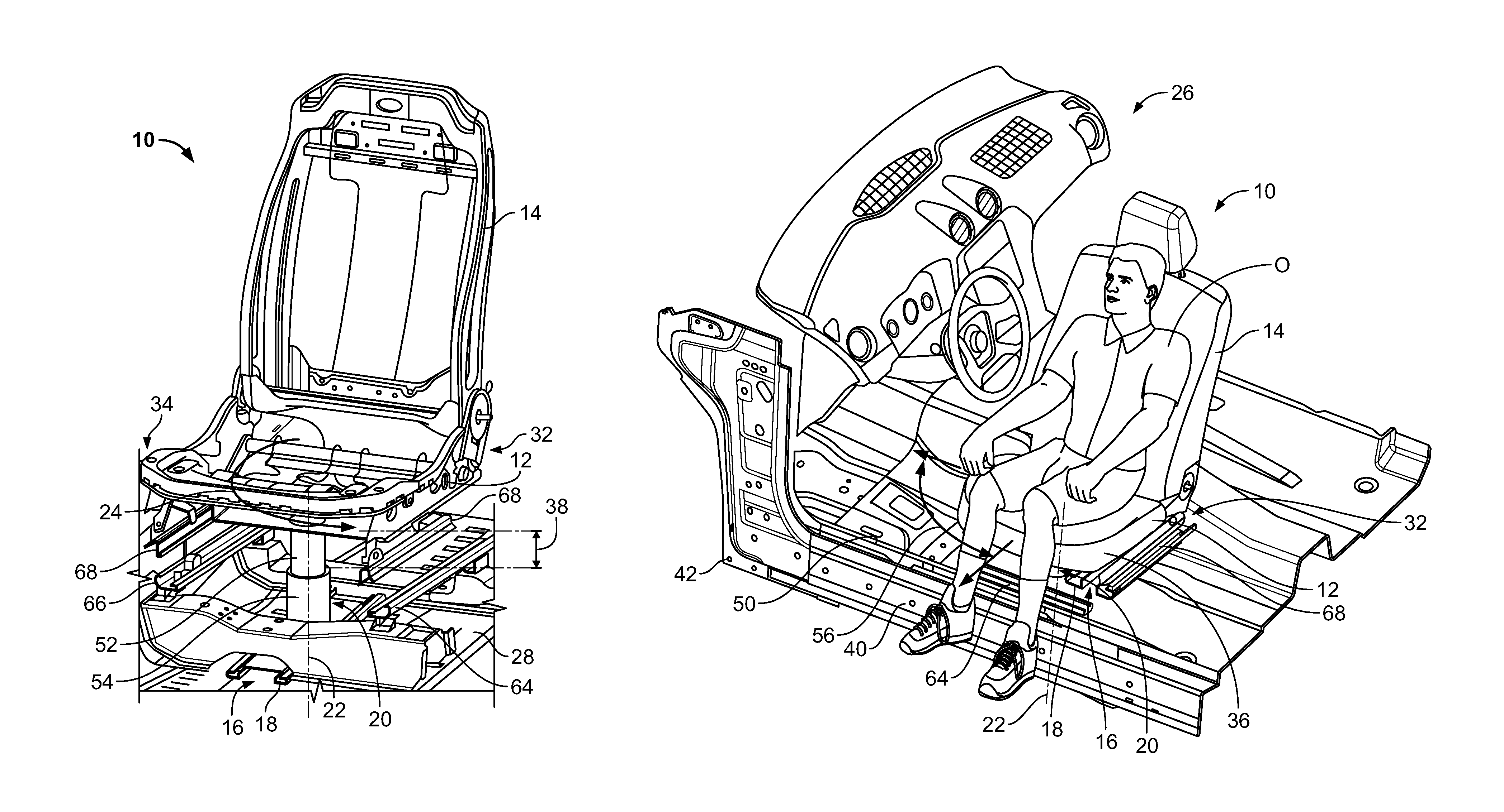 Automatic presentable swiveling seat