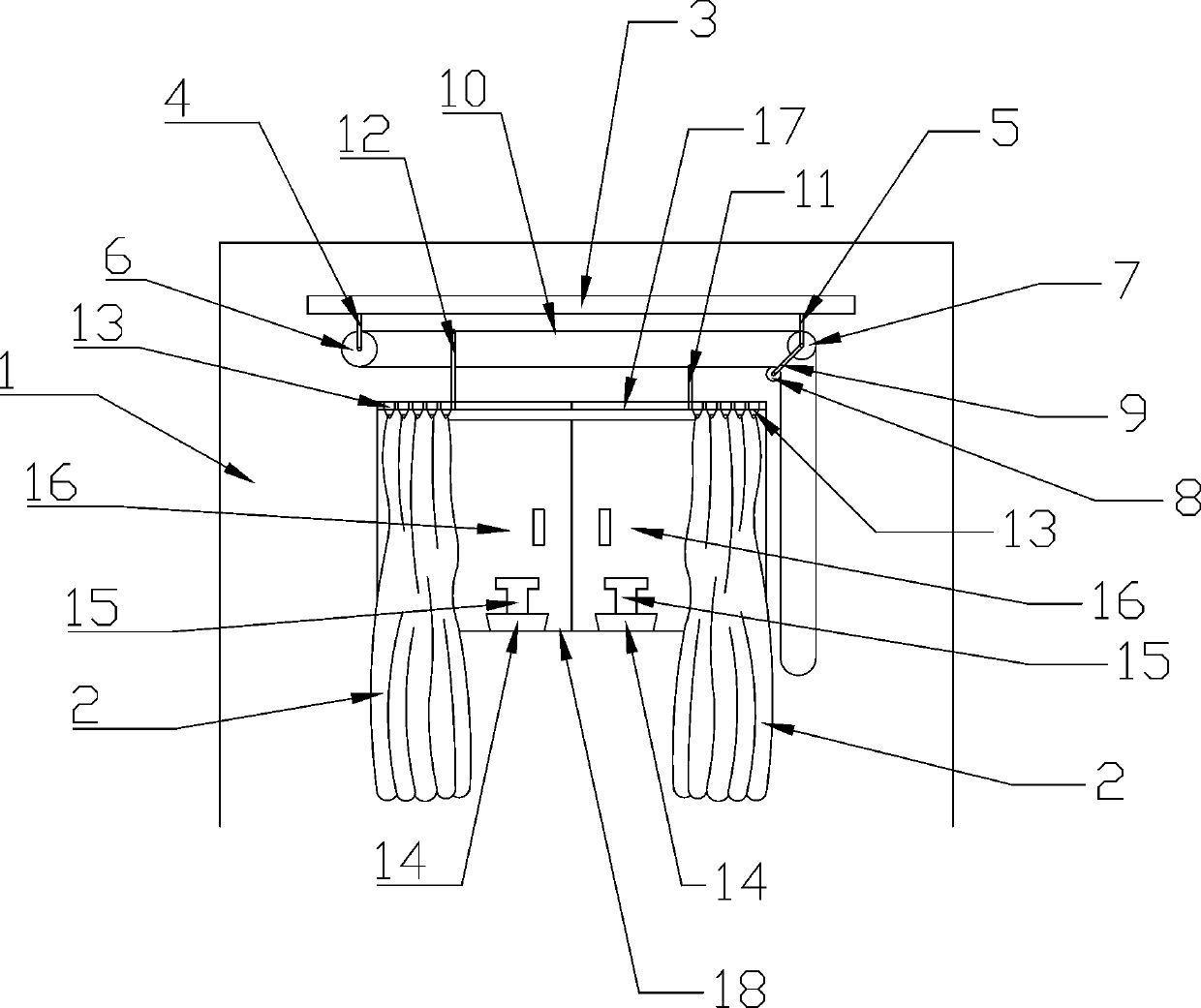 A curtain device that allows flower pots to receive even sunlight