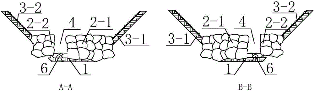 Staggered type cyclopean wall imitated natural channel