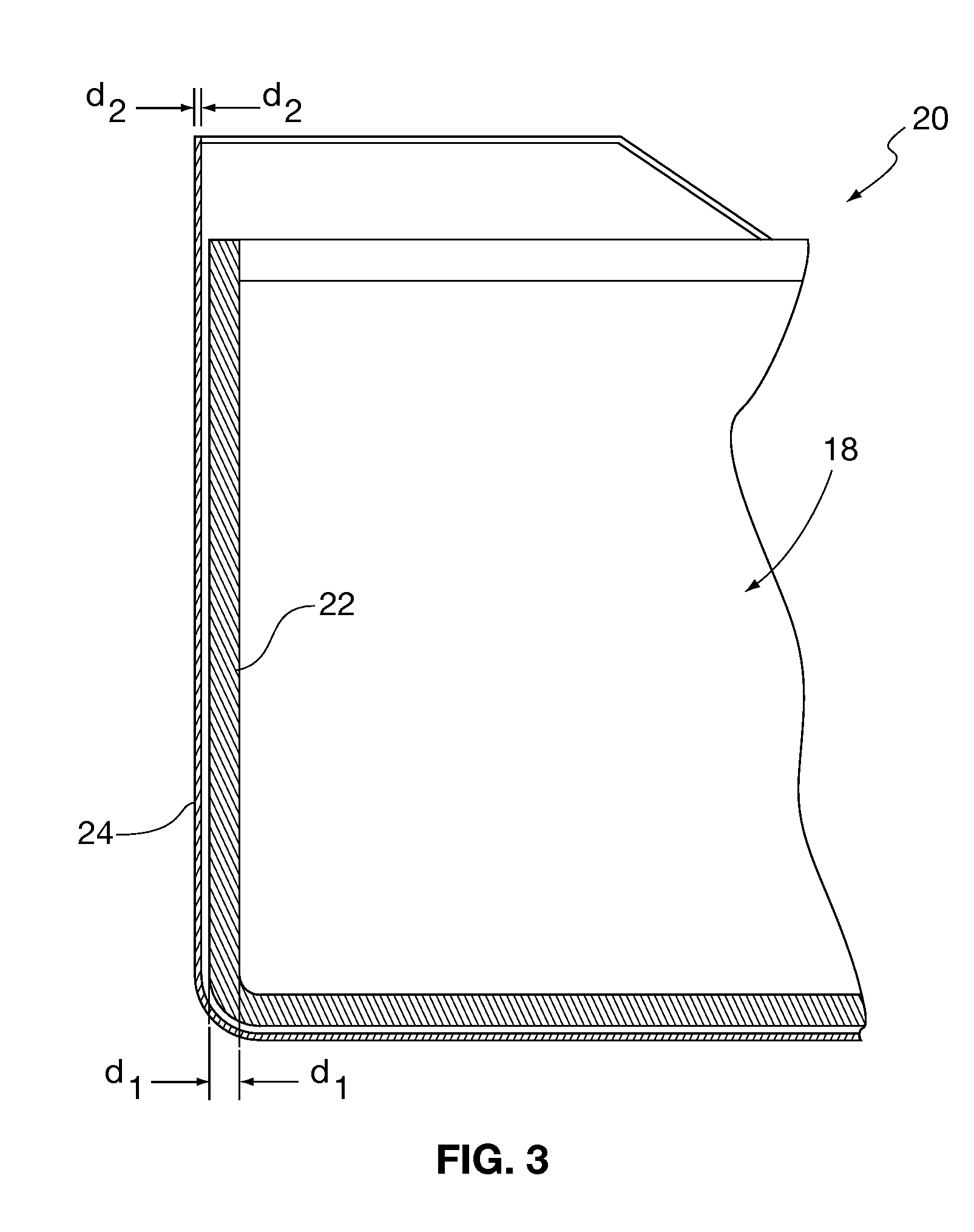 Multi-layer receptacle and residue removal method therefor