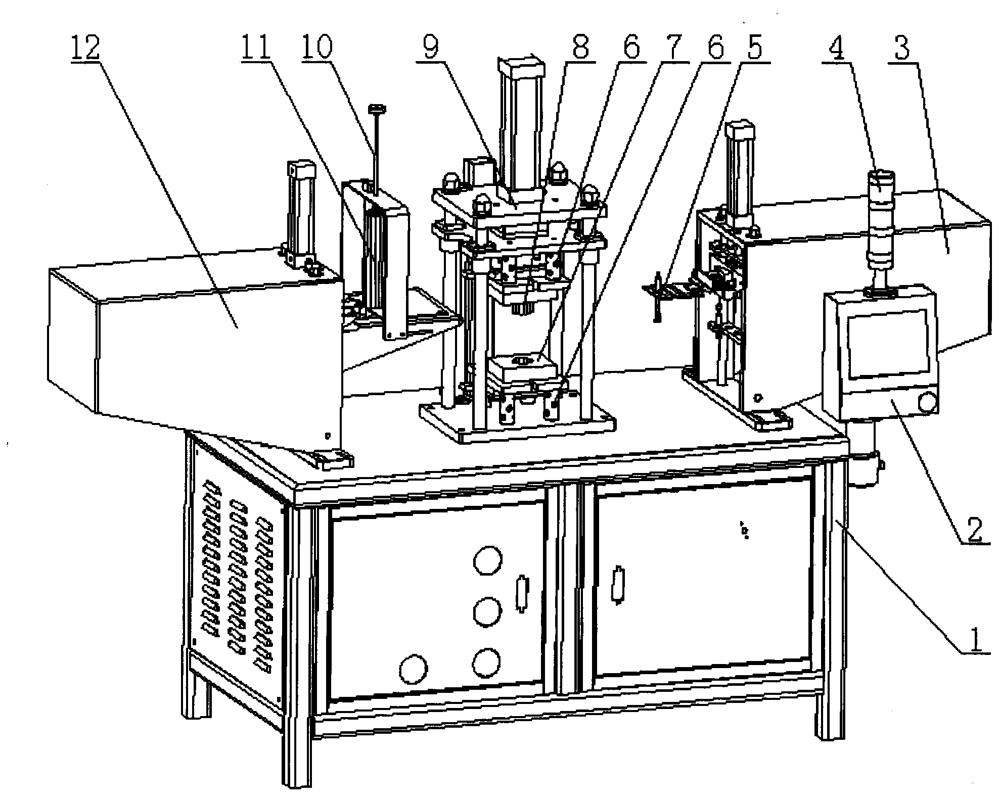 Artificial floral leaf setting machine