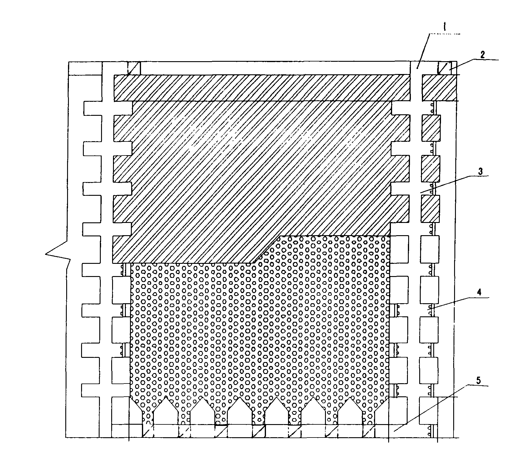 Flat-bottomed trench shallow hole shrinkage method