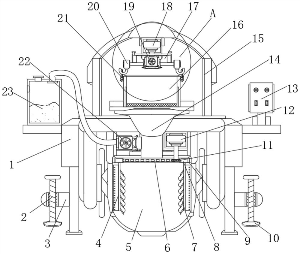 Down jacket production feeding device with impurity removal function