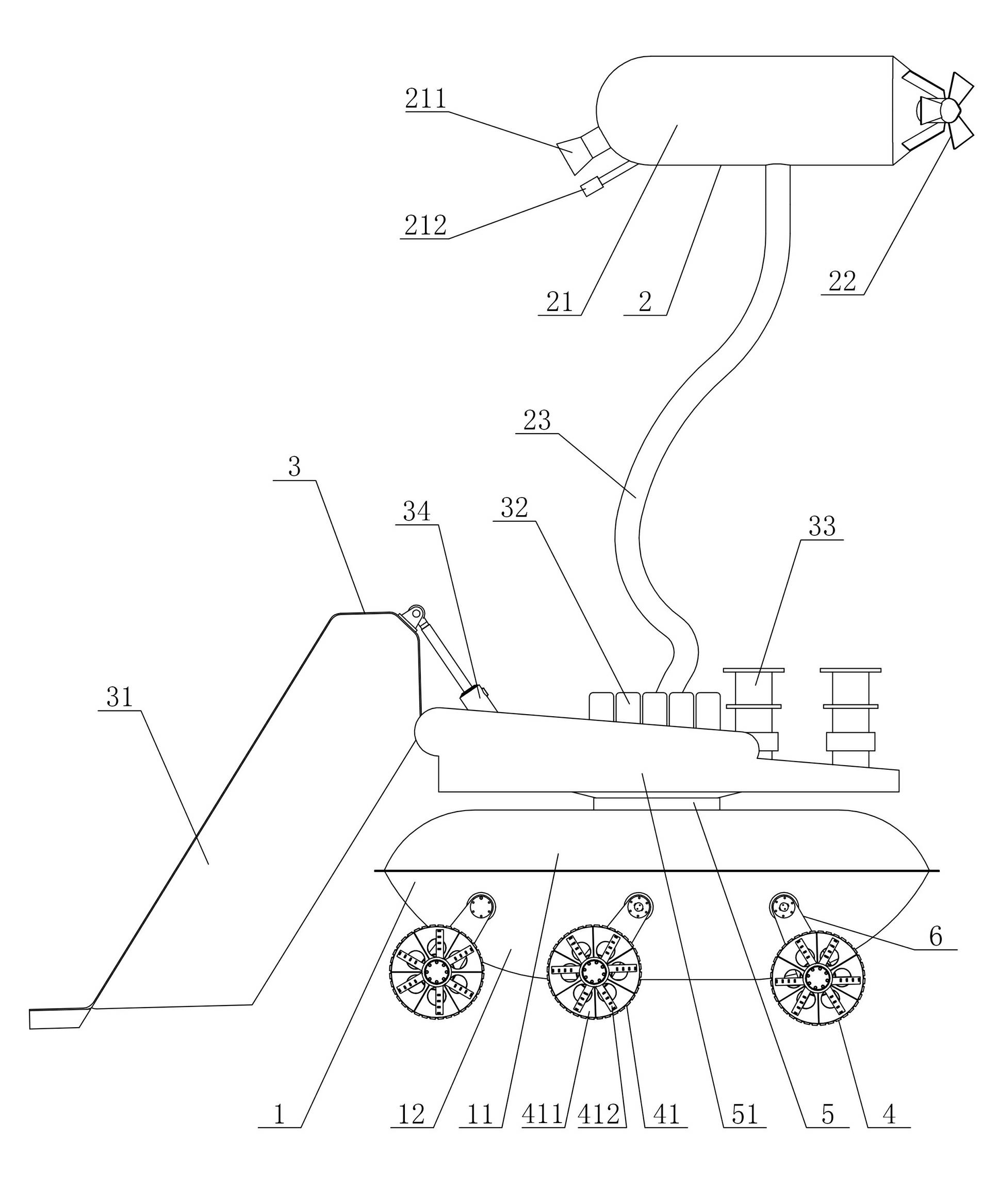 Seabed ore gathering vehicle