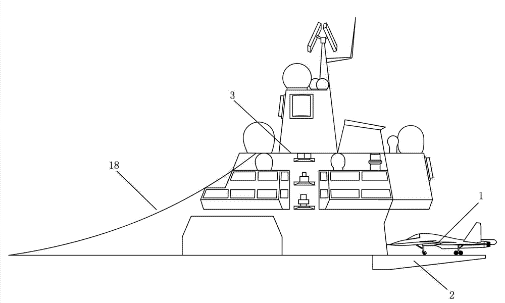 Slope downward-sliding takeoff platform for carrier-based aircraft, application aircraft carrier and realization method