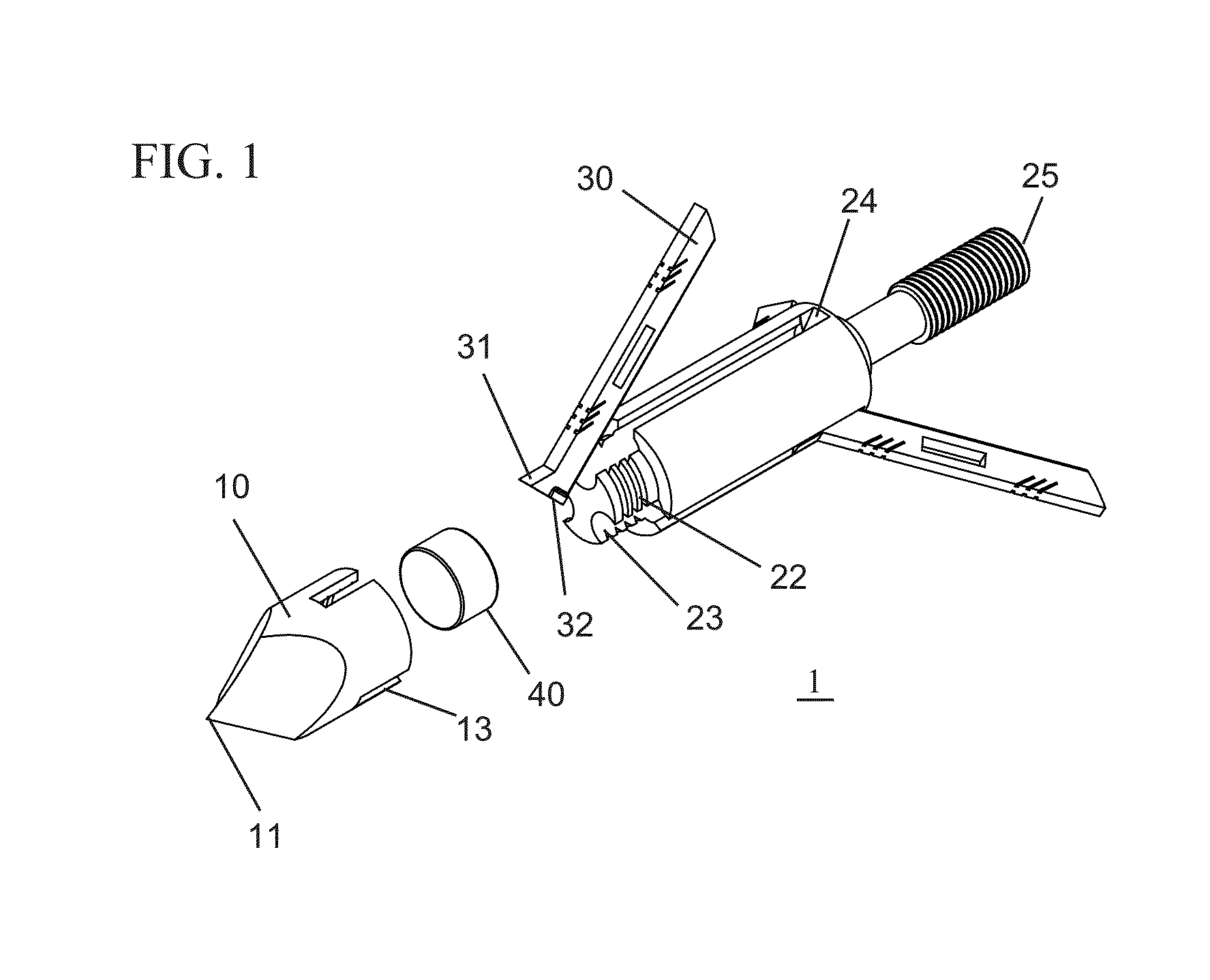 Magnetic blade retainer for a broadhead