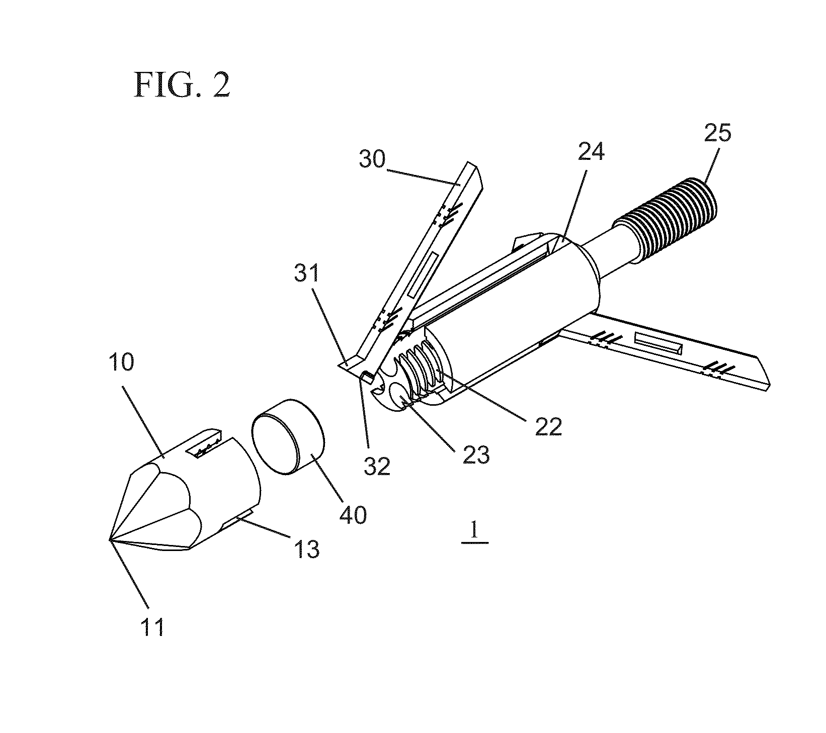 Magnetic blade retainer for a broadhead