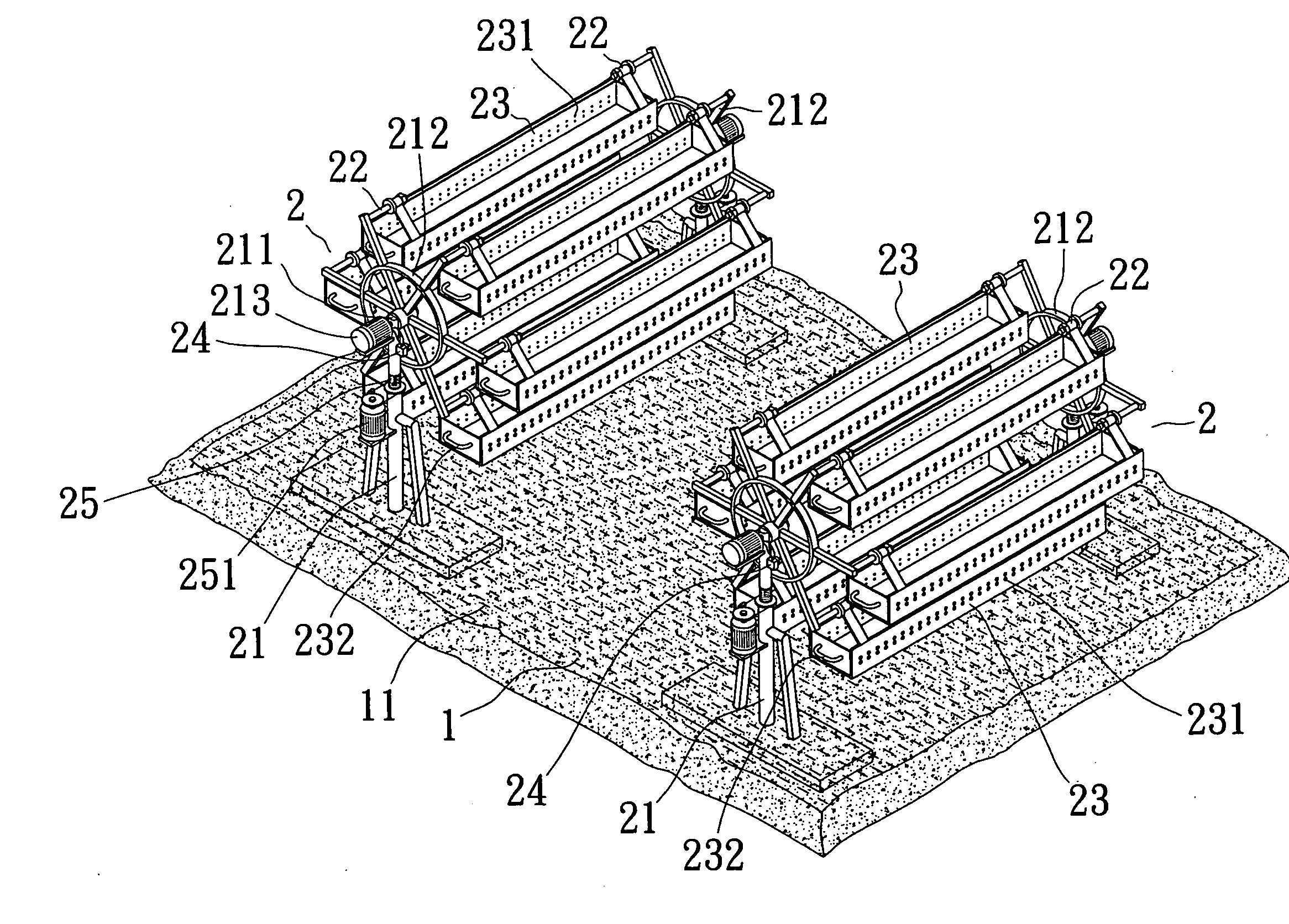 Circulating growing apparatus for breeding and cultivating together