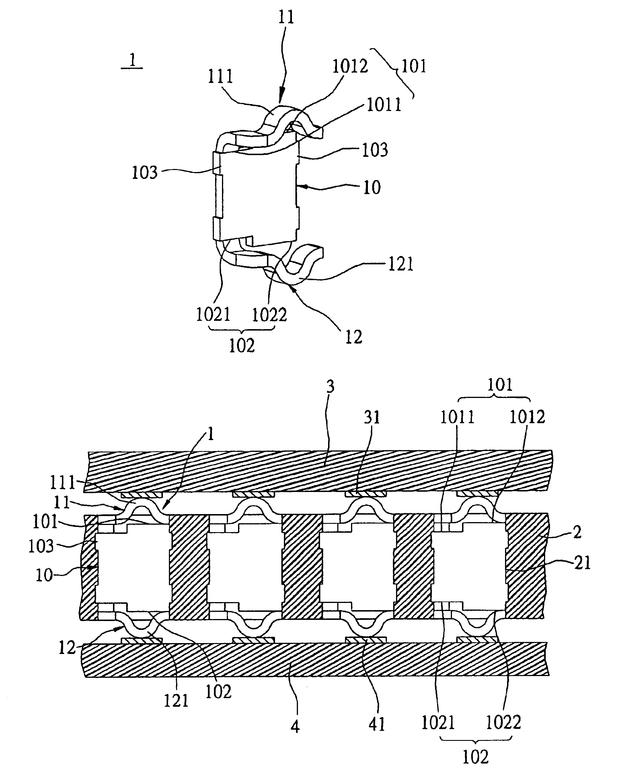 LGA connector and terminal thereof