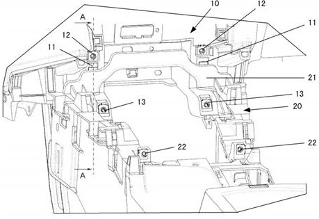 Mounting device and mounting method for mounting a main dashboard and a sub-dashboard of a vehicle