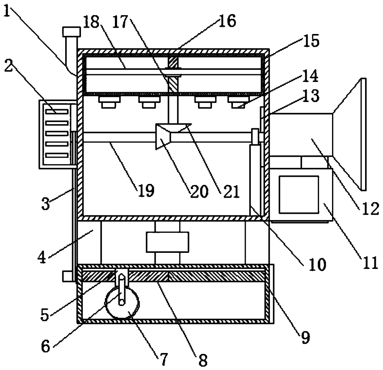 Dust collecting device for numerical control machine tool