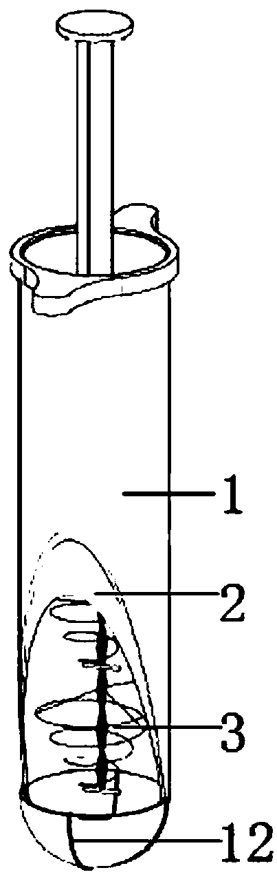 Spiral spring hemostasis structure with inhaul cable and injection type spiral spring hemostasis device