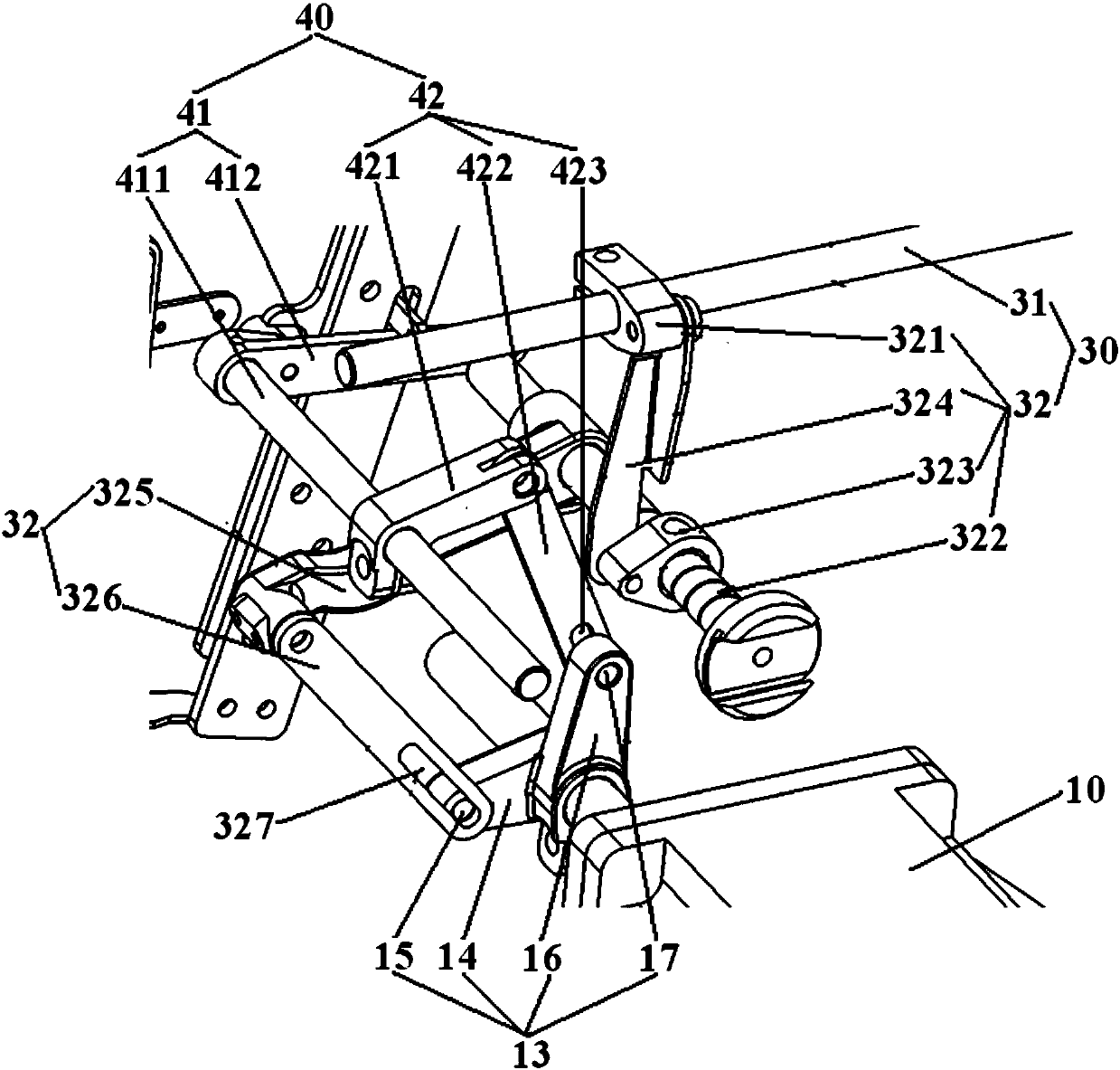 Sewing drive structure and sewing machine provided with same