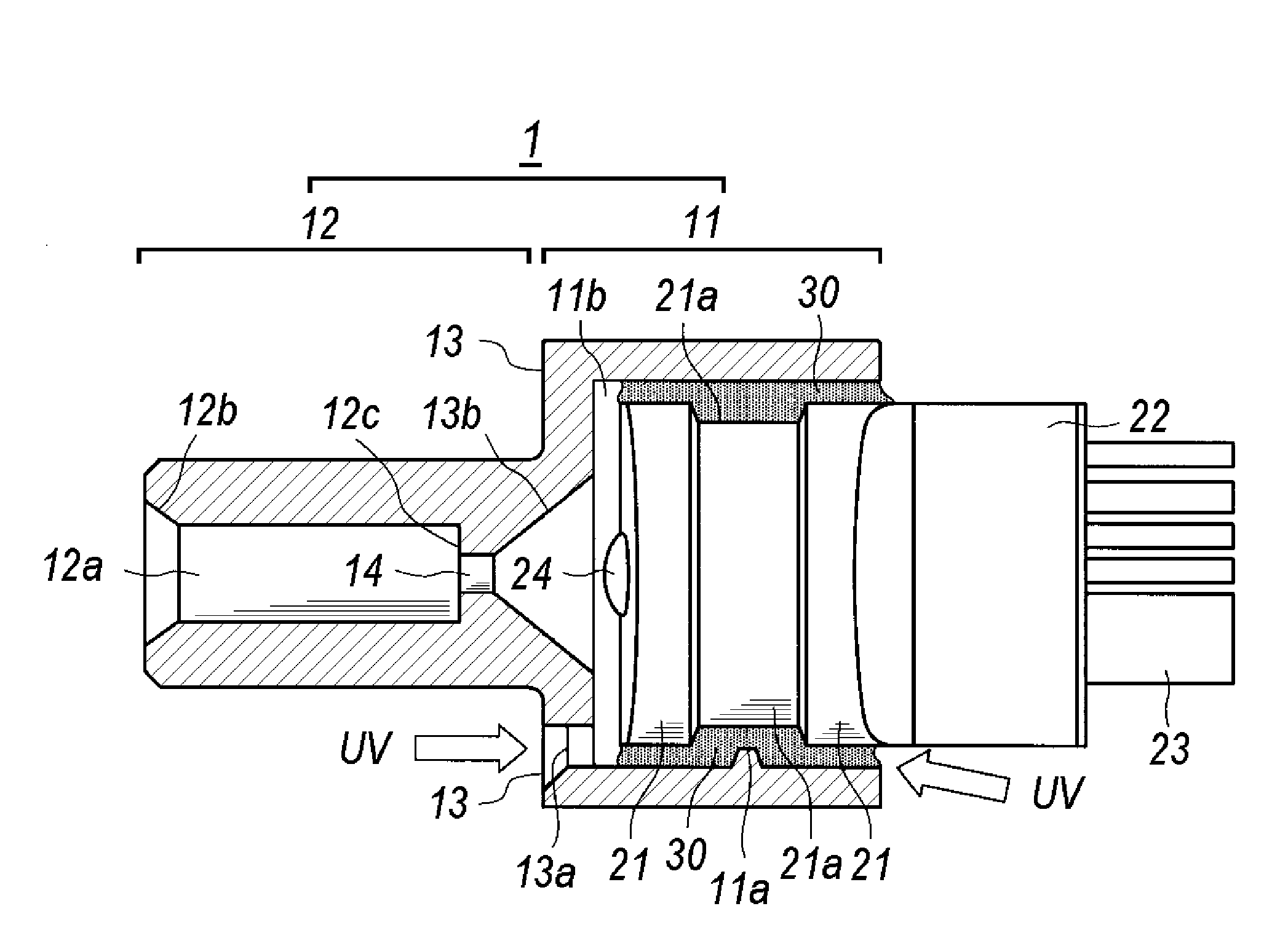 Optical subassembly implementing sleeve and optical device with transparent resin package