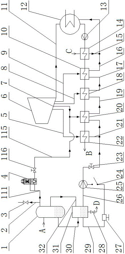 Self-adaptive concurrent boiler drainage expansion control device and drainage system