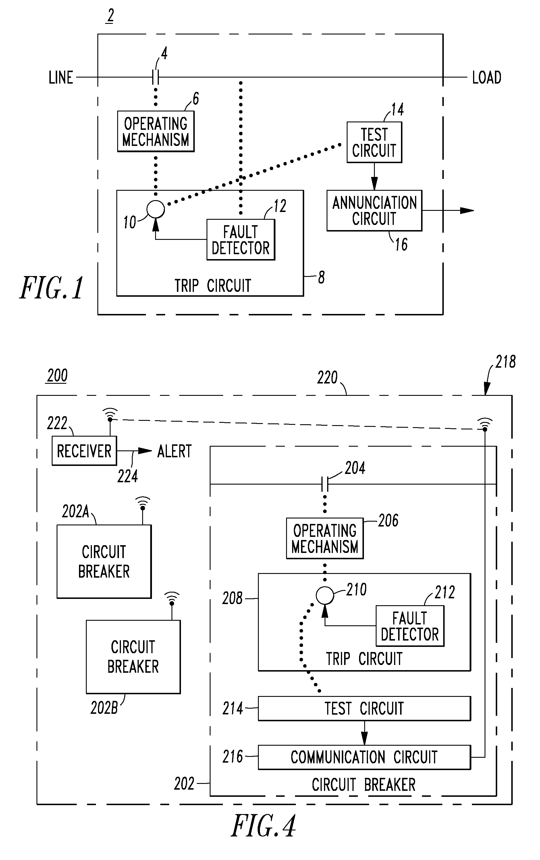 Electrical switching apparatus including a trip coil open circuit test circuit and system including the same