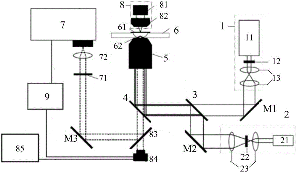 Method and device for detecting and selecting laser-induce enhanced Raman spectrum in liquid