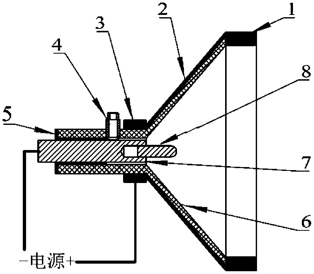 Expanding self-magnetic field magnetic plasma thruster