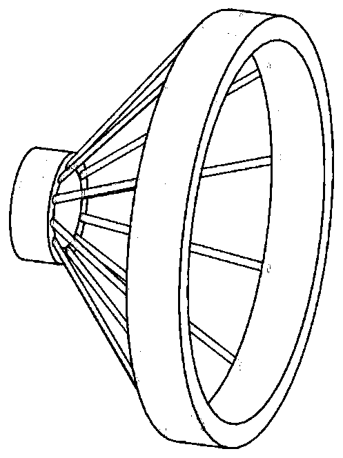 Expanding self-magnetic field magnetic plasma thruster