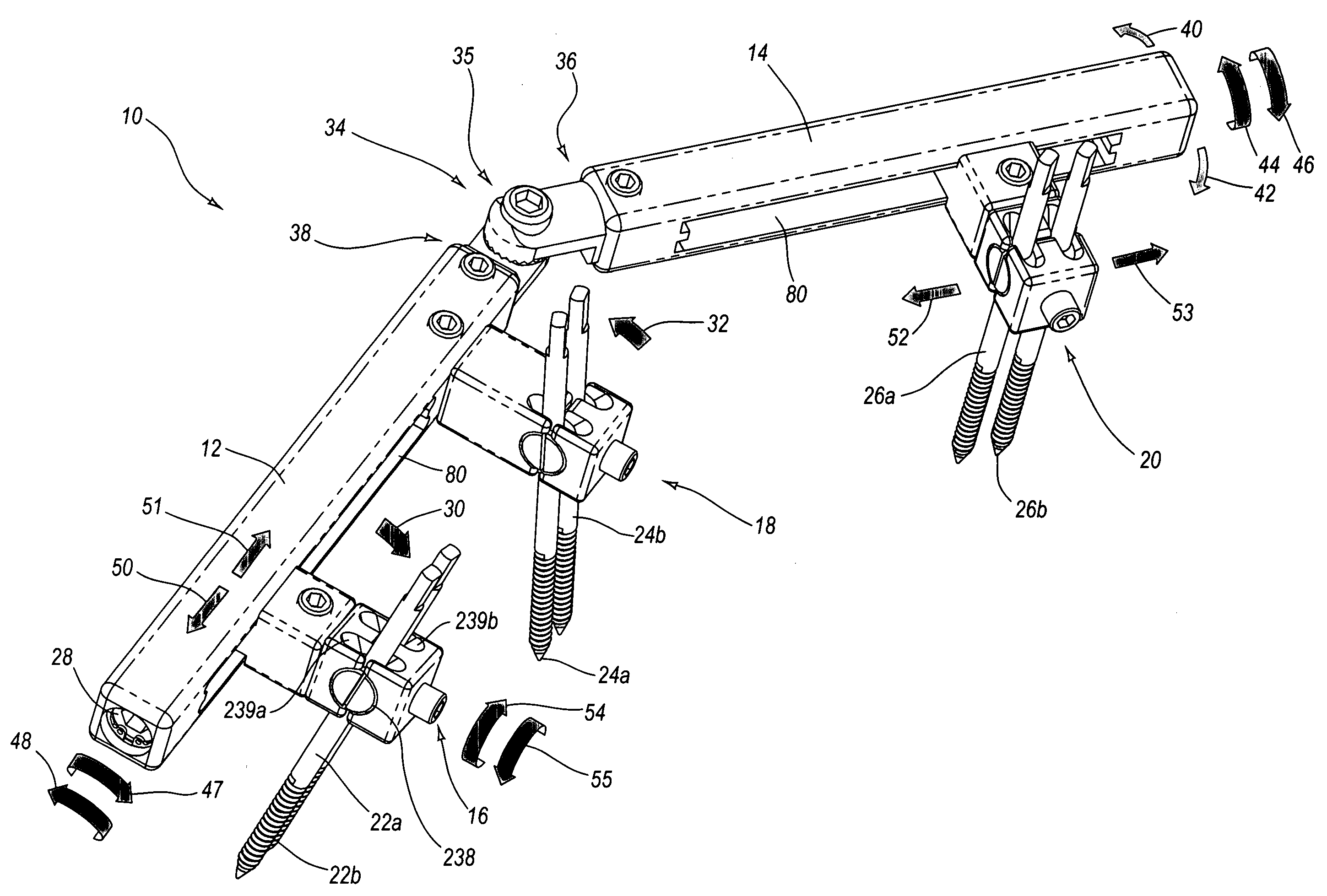 Adjustable splint for osteosynthesis