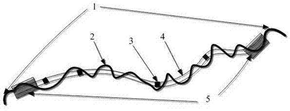 Auxiliary implantable flexible microelectrode of non-absorbable suture line and production method thereof