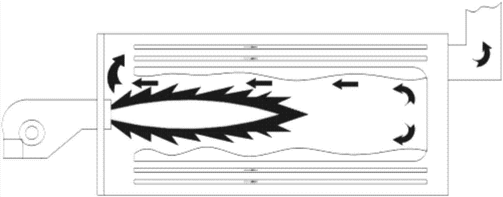 Metal-fiber front mixing burner based on central reverse burning head