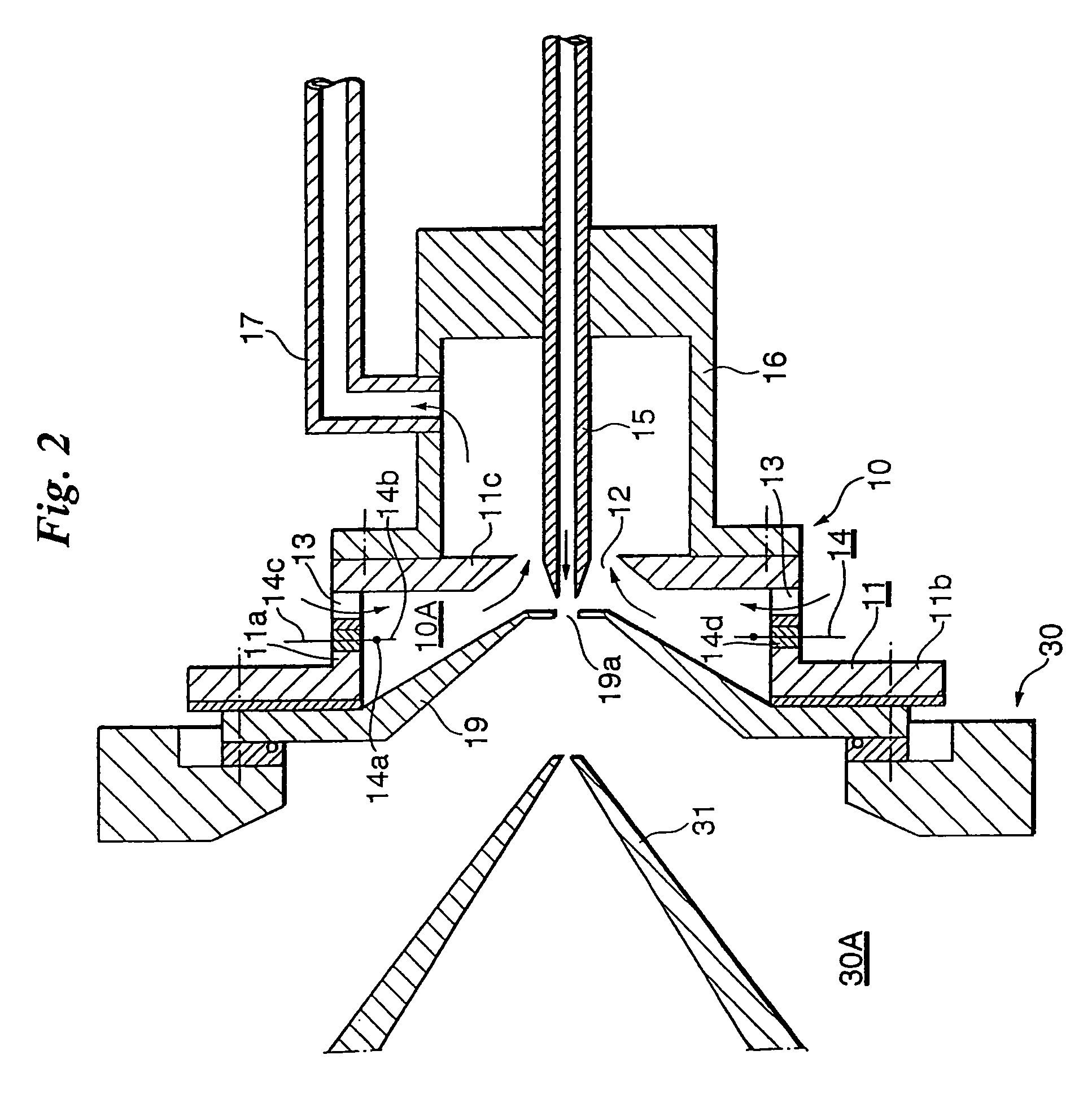 Method of and apparatus for ionizing sample gas