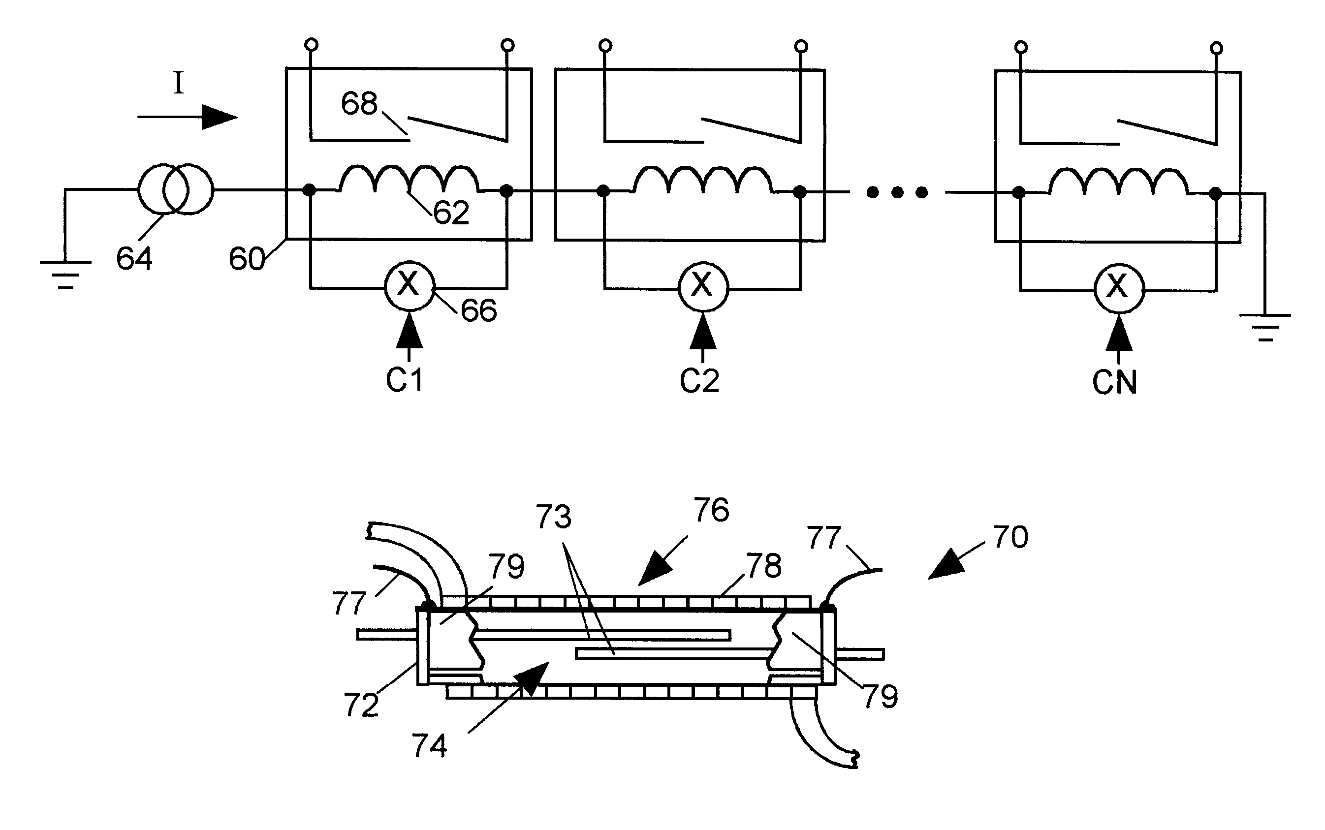 Low profile, current-driven relay for integrated circuit tester