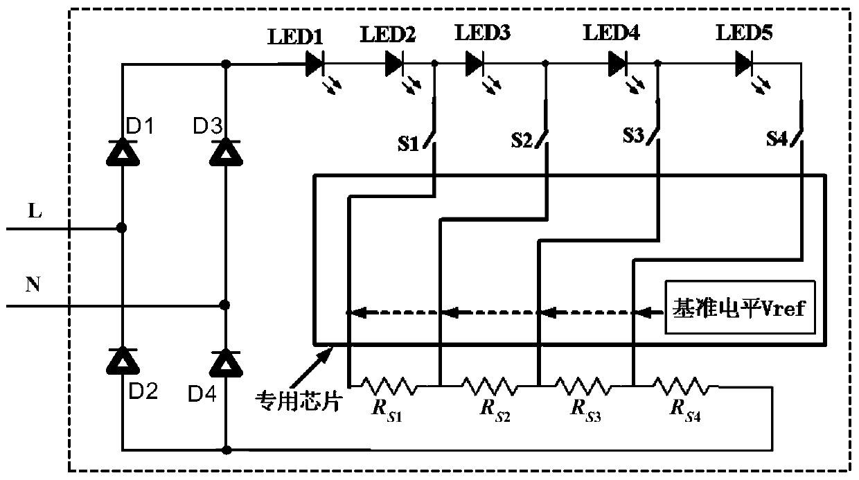 Linear power driving LED lamp and thunder-proof linear power driving LED lamp