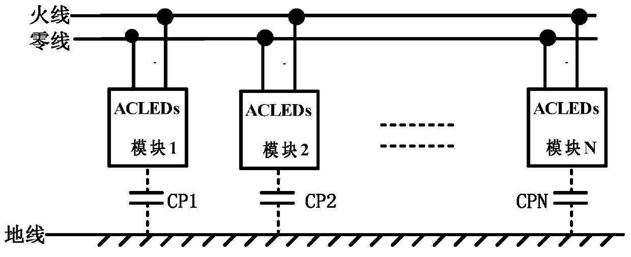 Linear power driving LED lamp and thunder-proof linear power driving LED lamp