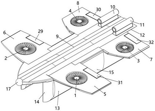 Large amphibious logistics unmanned aerial vehicle capable of vertically taking off and landing