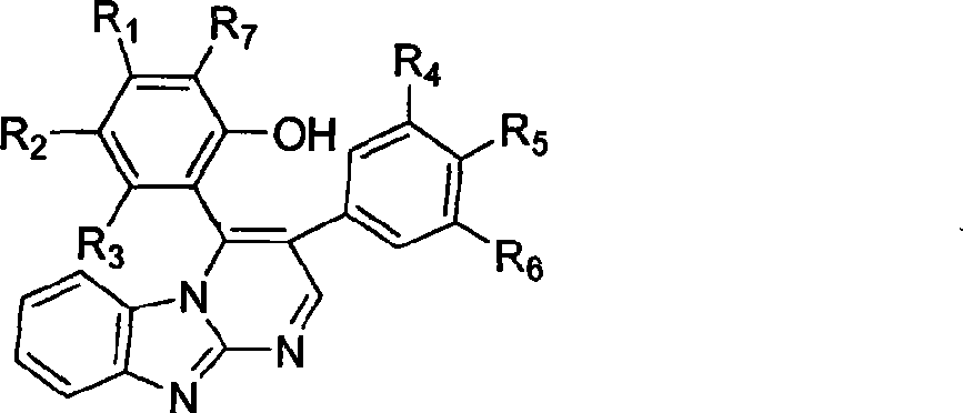 2,3-diaryl pyrimidine [1,2-a]benzimidazole heterocyclic compound, preparation and use thereof