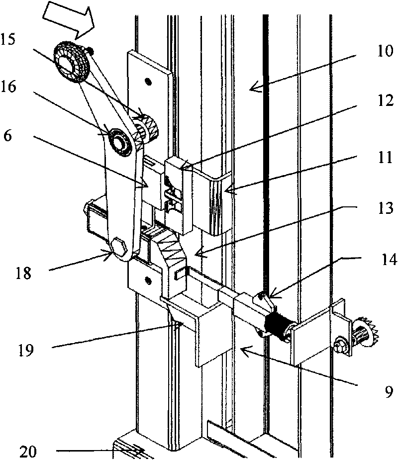 Elevator door lock device of vertical sliding door