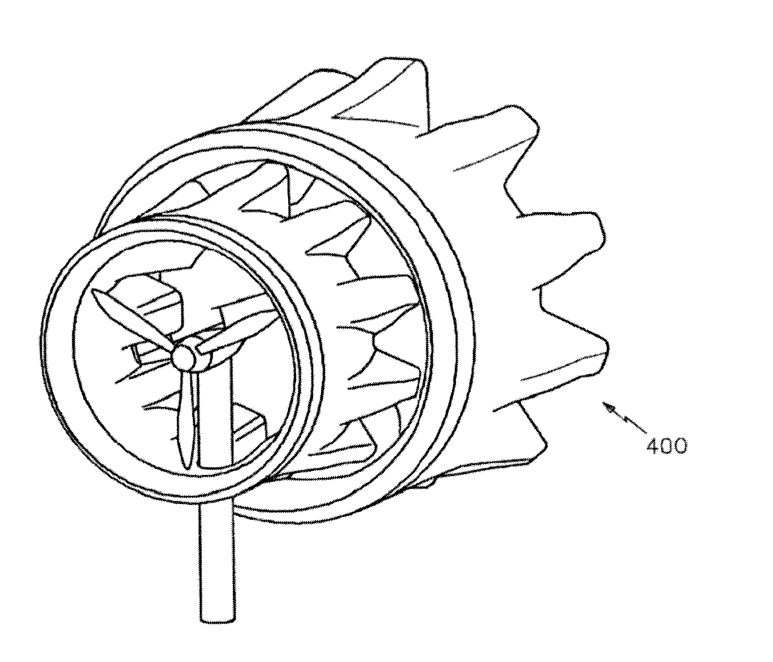 Turbine with mixers and ejectors