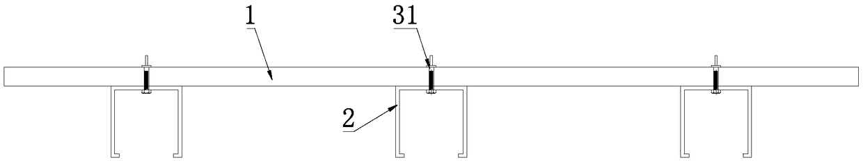 Combined prefabricated base board and composite floor slab structure and composite floor slab construction method