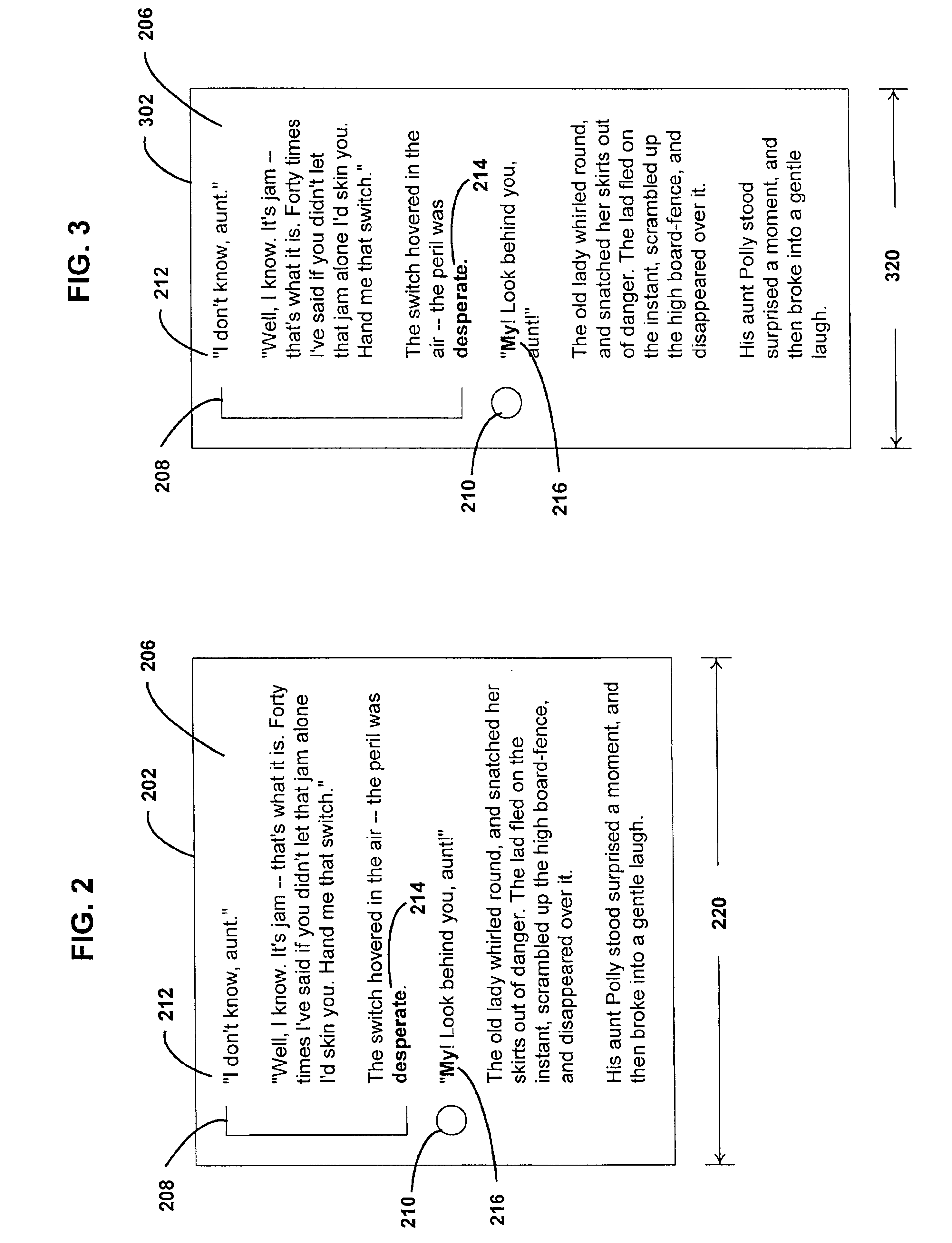 Text reflow in a structured document