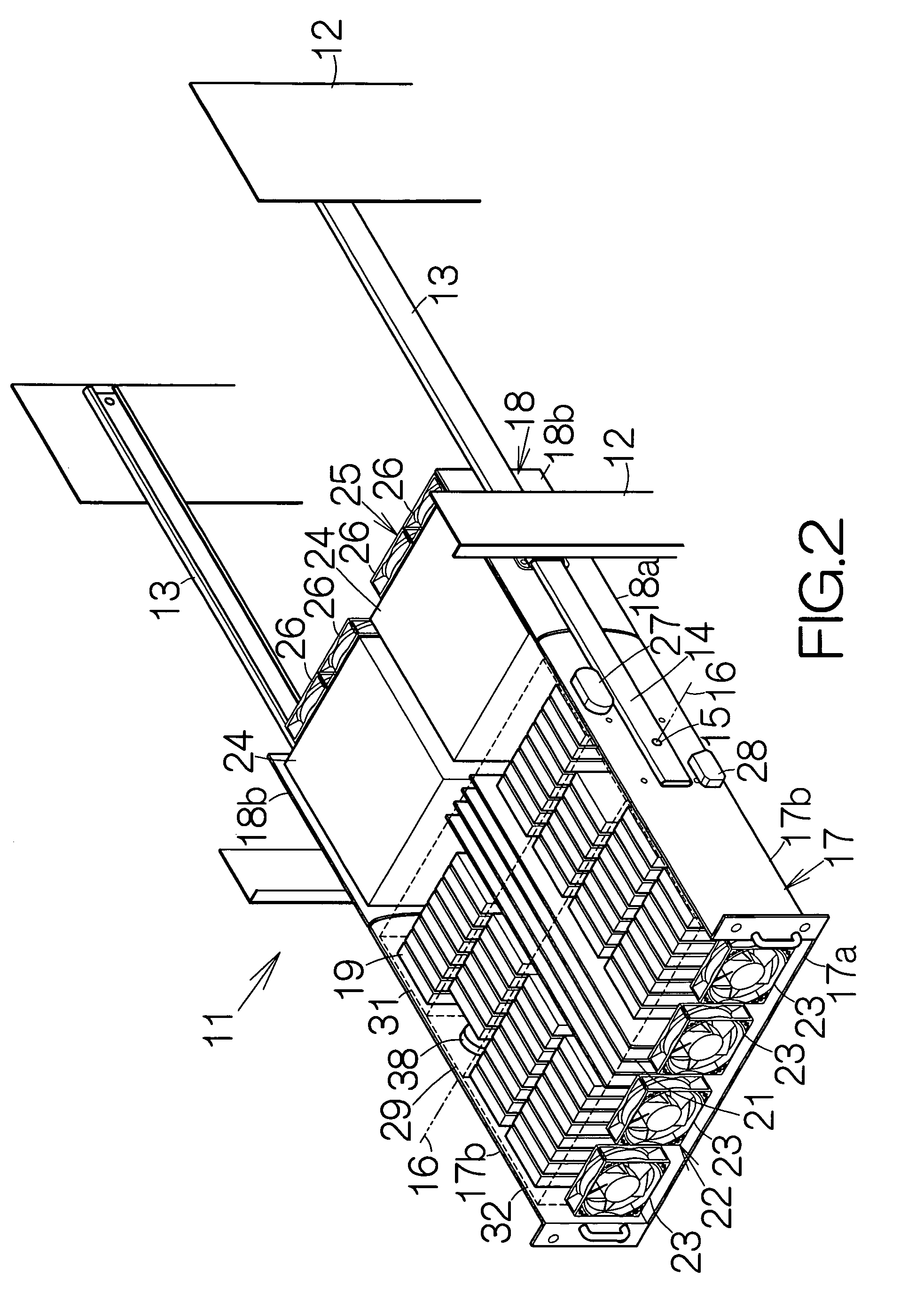 Rack mount type storage unit enabling easy access