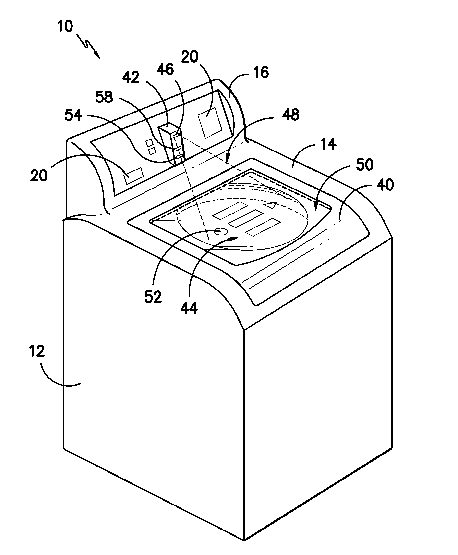 Projected user interface onto the surface of an appliance