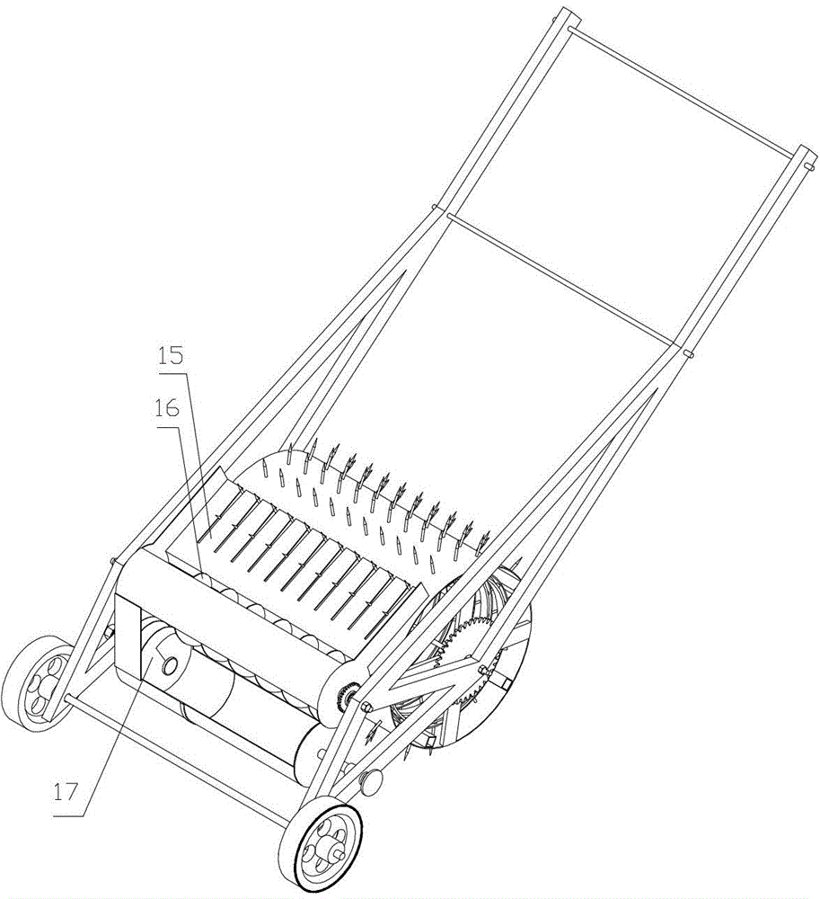 Leaf pickup and compression device for lawns