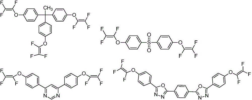 Preparation and application of trifluorovinyl-ether-containing cyclosiloxane capable of direct heat curing