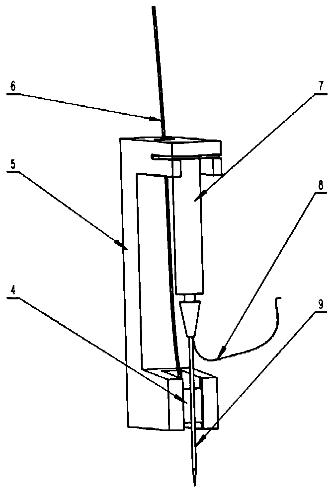 Ultrasonic anti-blocking electric spraying nozzle device and method