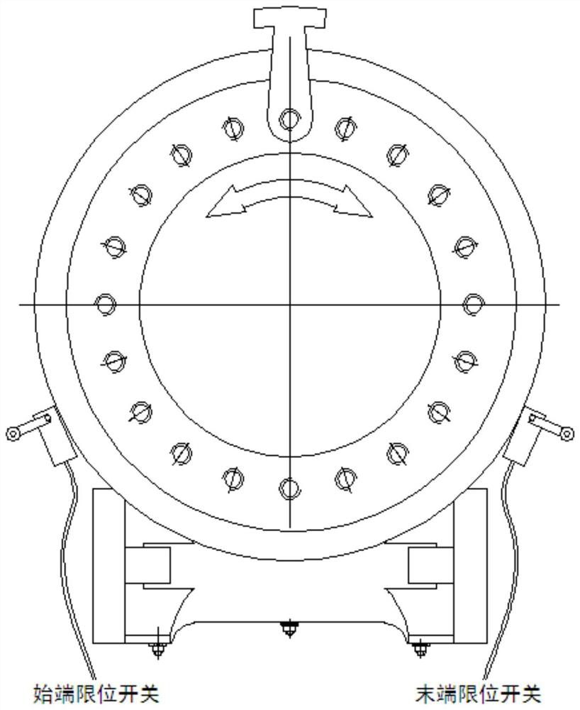 Built-in limit device for adjustable angle range of slewing bearing and its application