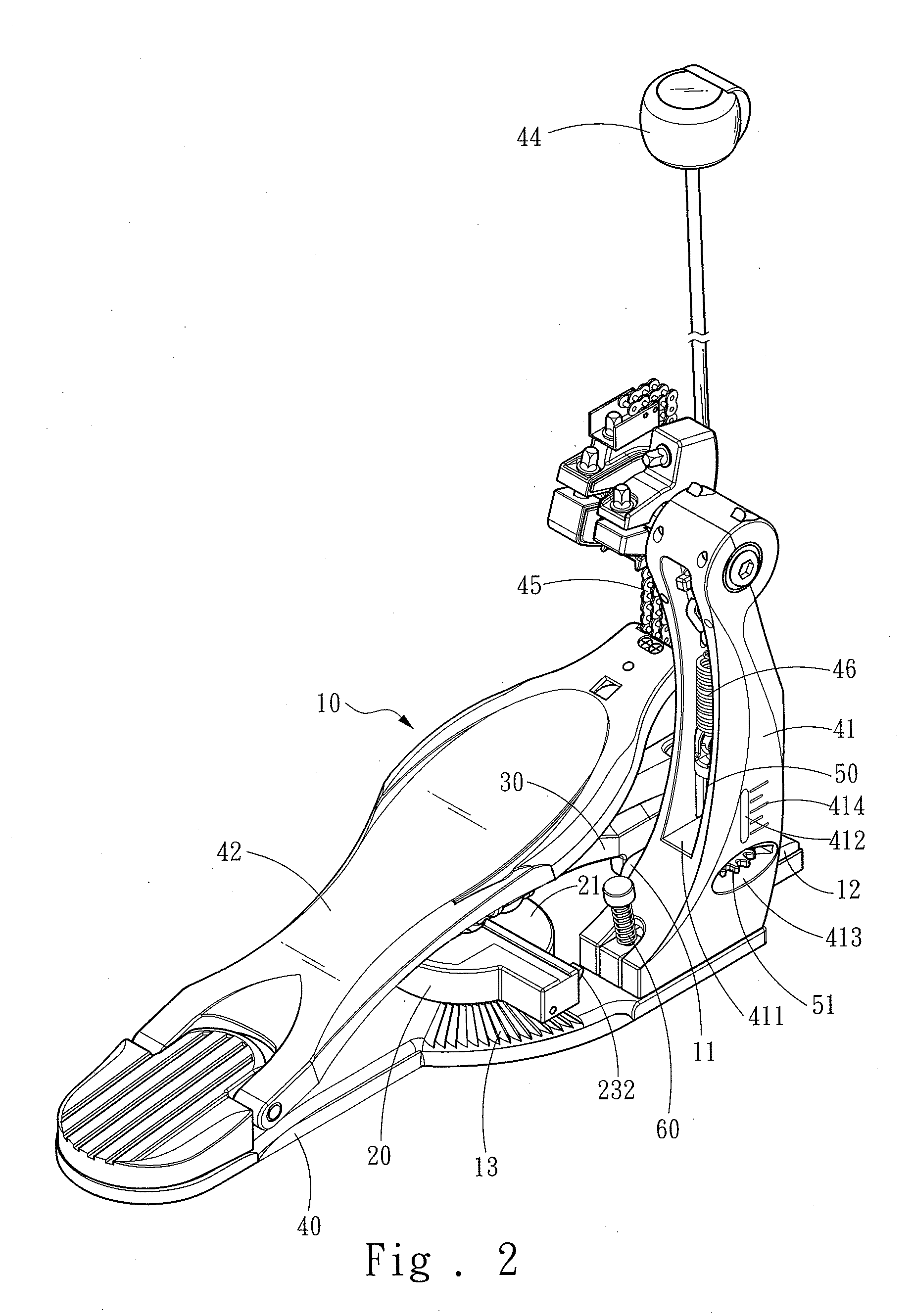 Pedal beating apparatus for musical instruments