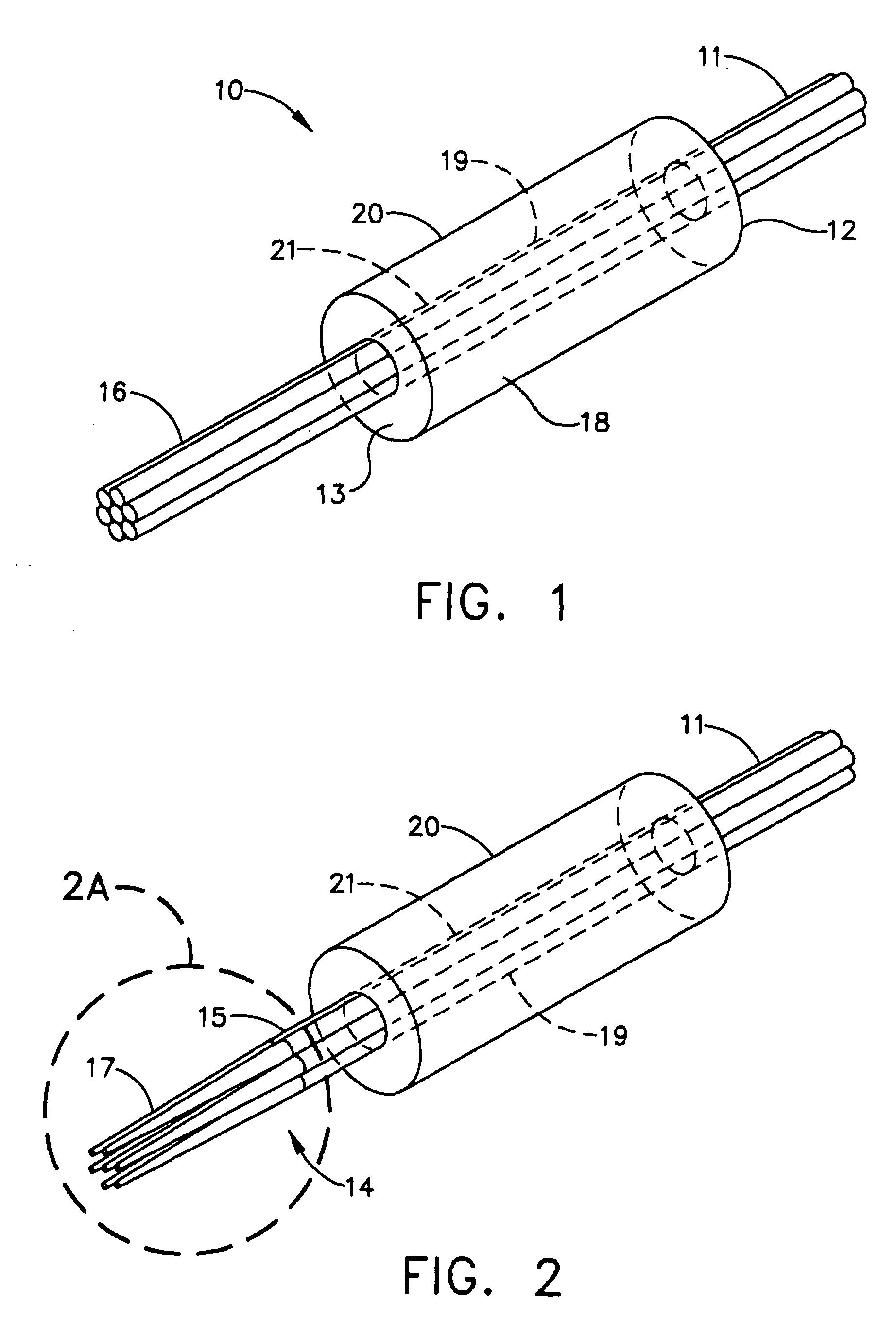 Fiber bundle termination with reduced fiber-to-fiber pitch