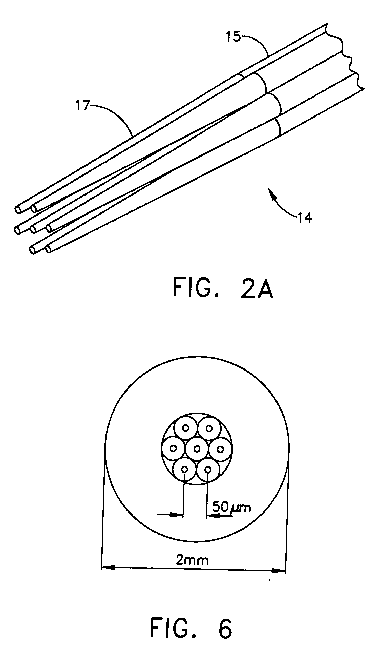 Fiber bundle termination with reduced fiber-to-fiber pitch